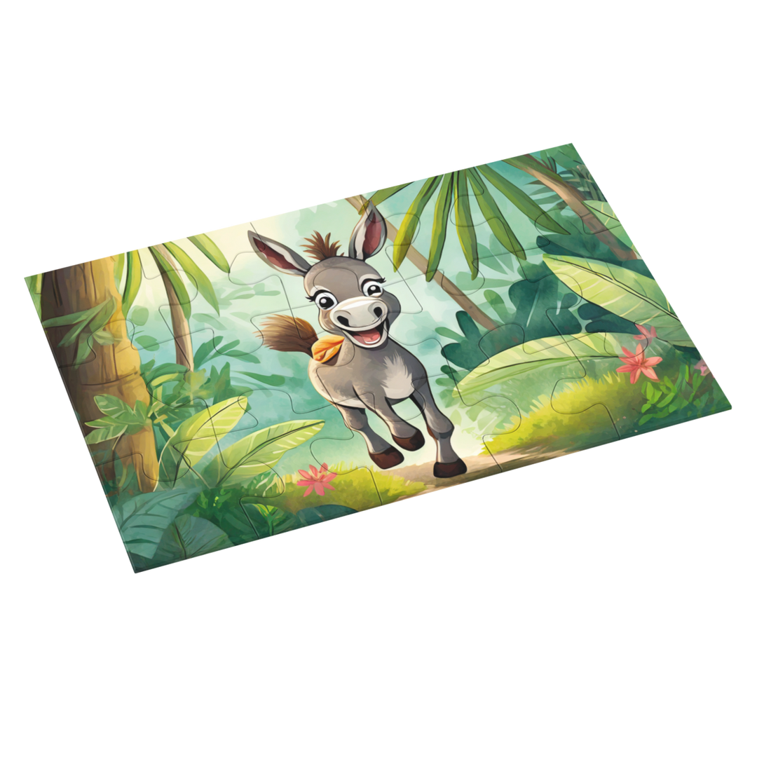 Happy Donkey in Jungle Jigsaw Puzzle by printlagoon