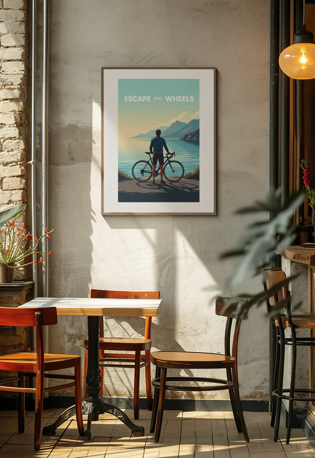 Escape on Wheels – Minimalist Cycling Adventure Poster