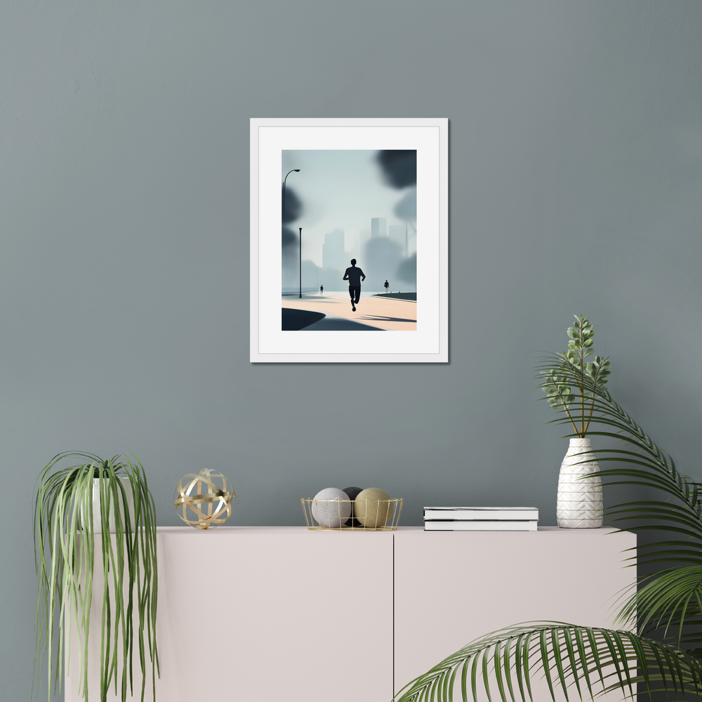 Morning Walk framed Print by printlagoon