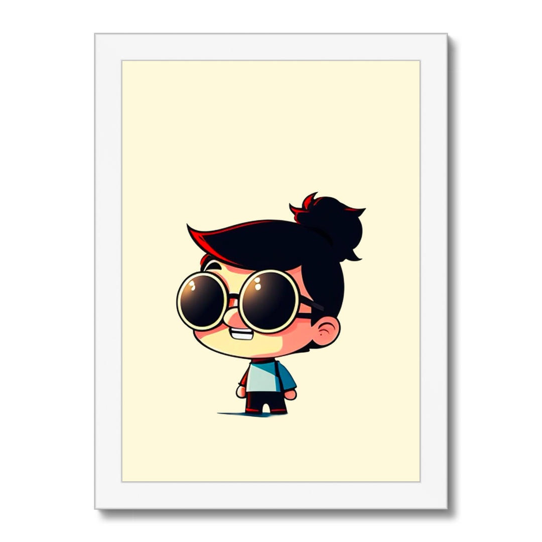 Cool Cartoon Kid – Retro Style with Sunglasses Poster