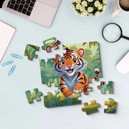 Tiger Jigsaw Puzzle with Loose Pieces | Fun Kids Puzzle Activity by printlagoon