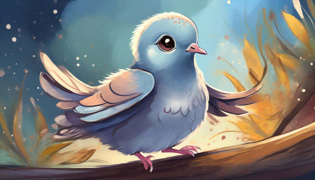 Cute blue bird watercolor jigsaw puzzle with whimsical nature artwork for kids and adults by printlagoon