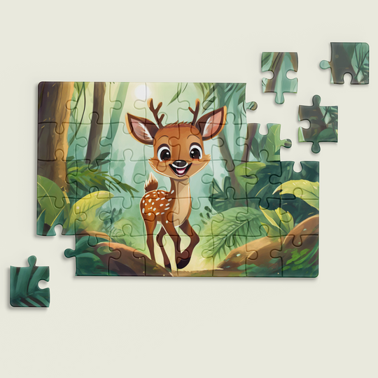 A Deer in jungle Jigsaw Puzzle by printlagoon