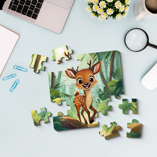 A Deer in jungle Jigsaw Puzzle by printlagoon