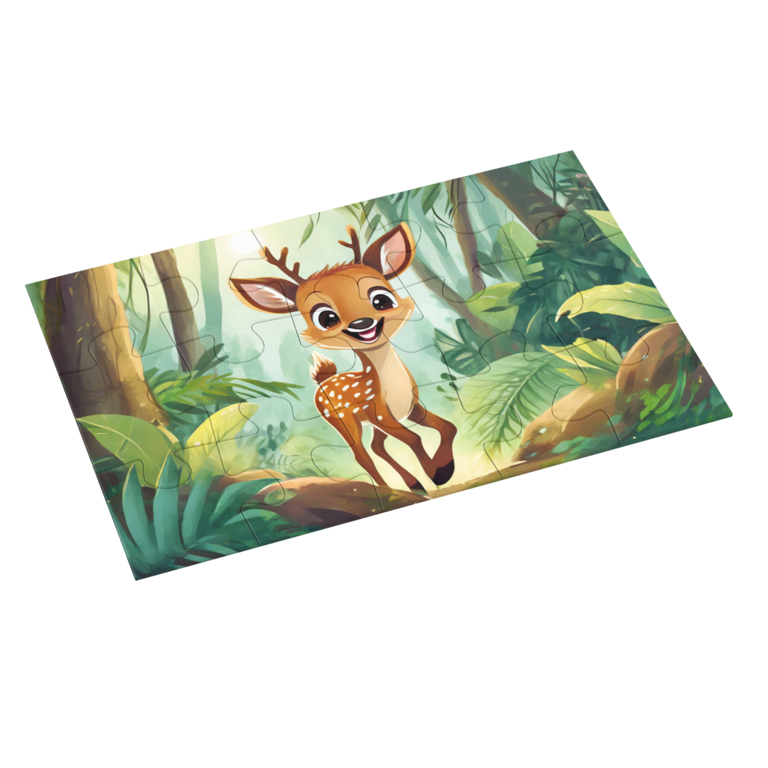 A Deer in jungle Jigsaw Puzzle by printlagoon