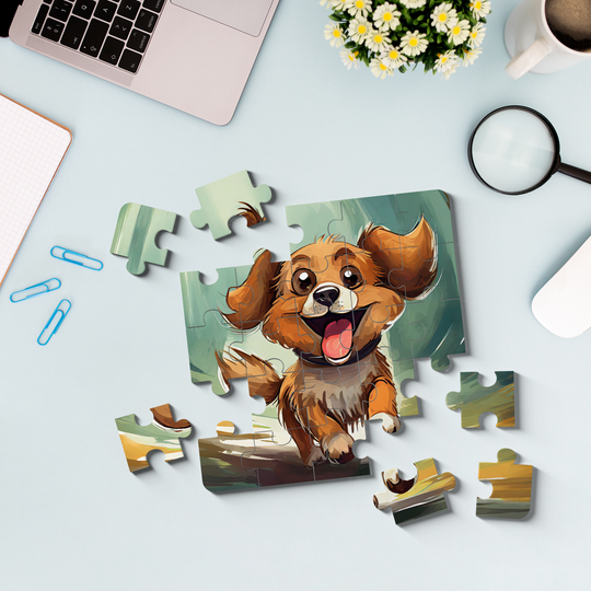 A Little Smily Dog Jigsaw Puzzle by printlagoon