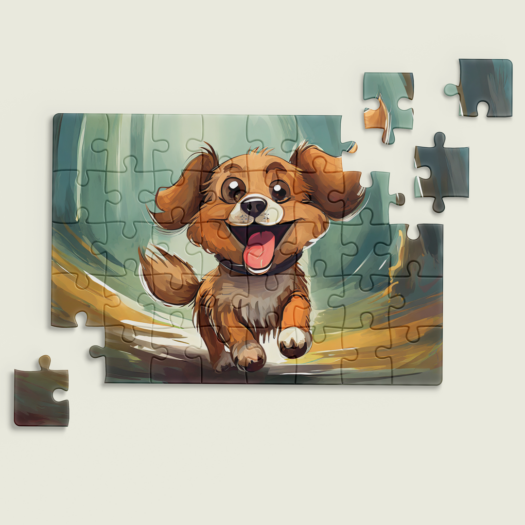 A Little Smily Dog Jigsaw Puzzle by printlagoon