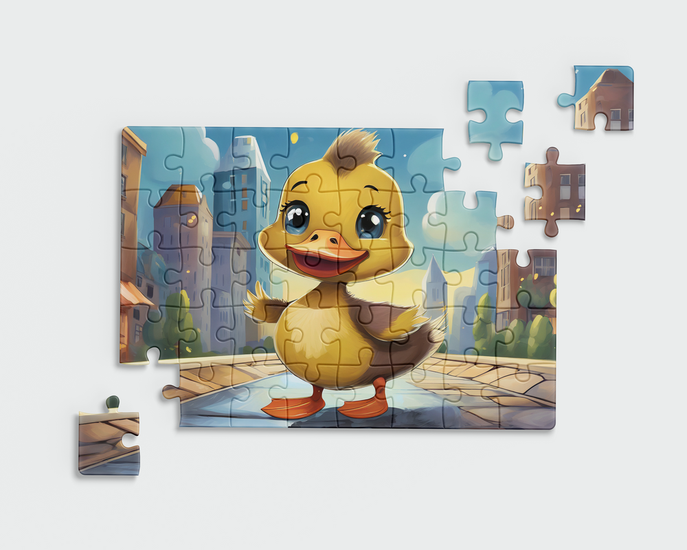 Duck in CityJigsaw Puzzle by printlagoon