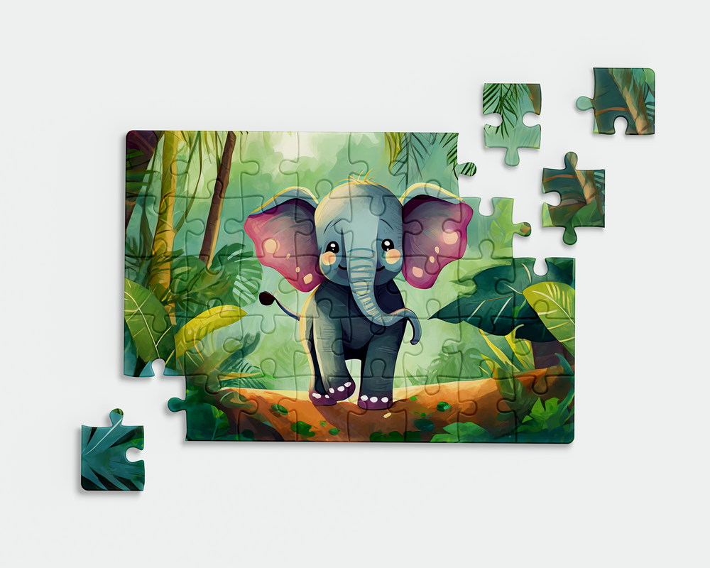 Elephant Jigsaw Puzzle by printlagoon