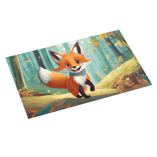 Cute Smily Fox Jigsaw Puzzle by printlagoon