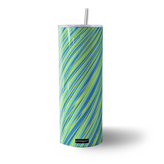 Green Lines Pattern Tumbler Bottle