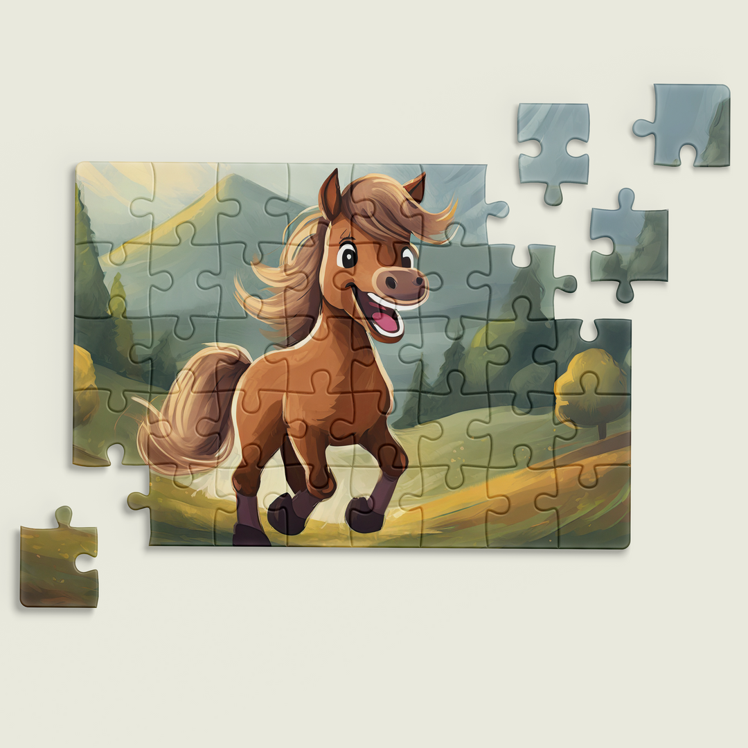 Little Horse in Jungle Jigsaw Puzzle by printlagoon