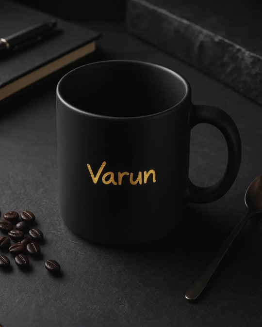Personalized Classic 325ml Black Mug – Custom Name &amp; Text I Coffee Mug