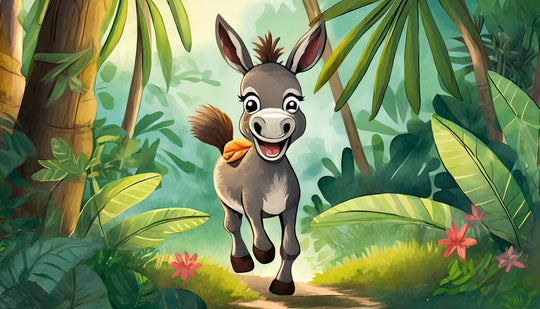 Happy Donkey in Jungle Jigsaw Puzzle by printlagoon