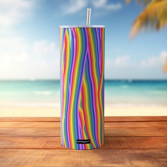 vertical lines pattern tumbler bottle by printlagoon