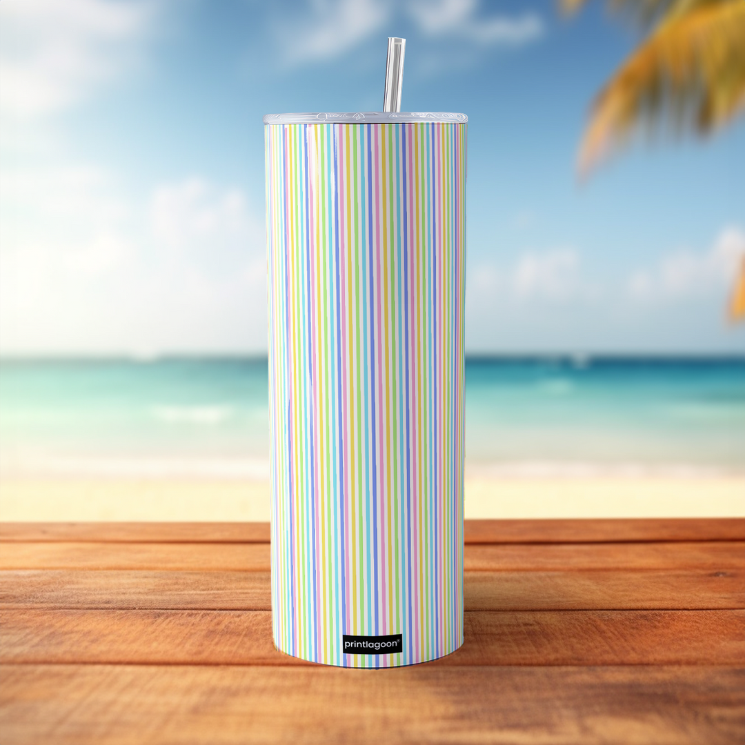 Colourful Lines Pattern Tumbler Bottle