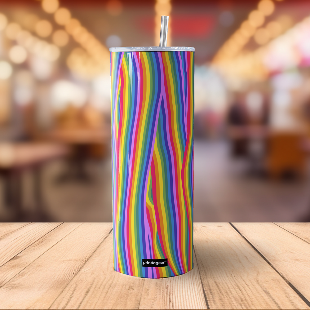 vertical lines pattern tumbler bottle by printlagoon