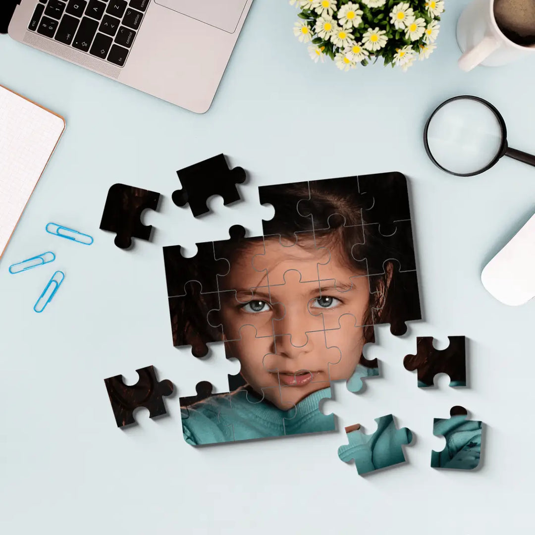 Printlagoon personalized photo jigsaw puzzle featuring a custom child portrait, premium-quality puzzle gift for kids, families, birthdays, anniversaries, and memorable occasions.