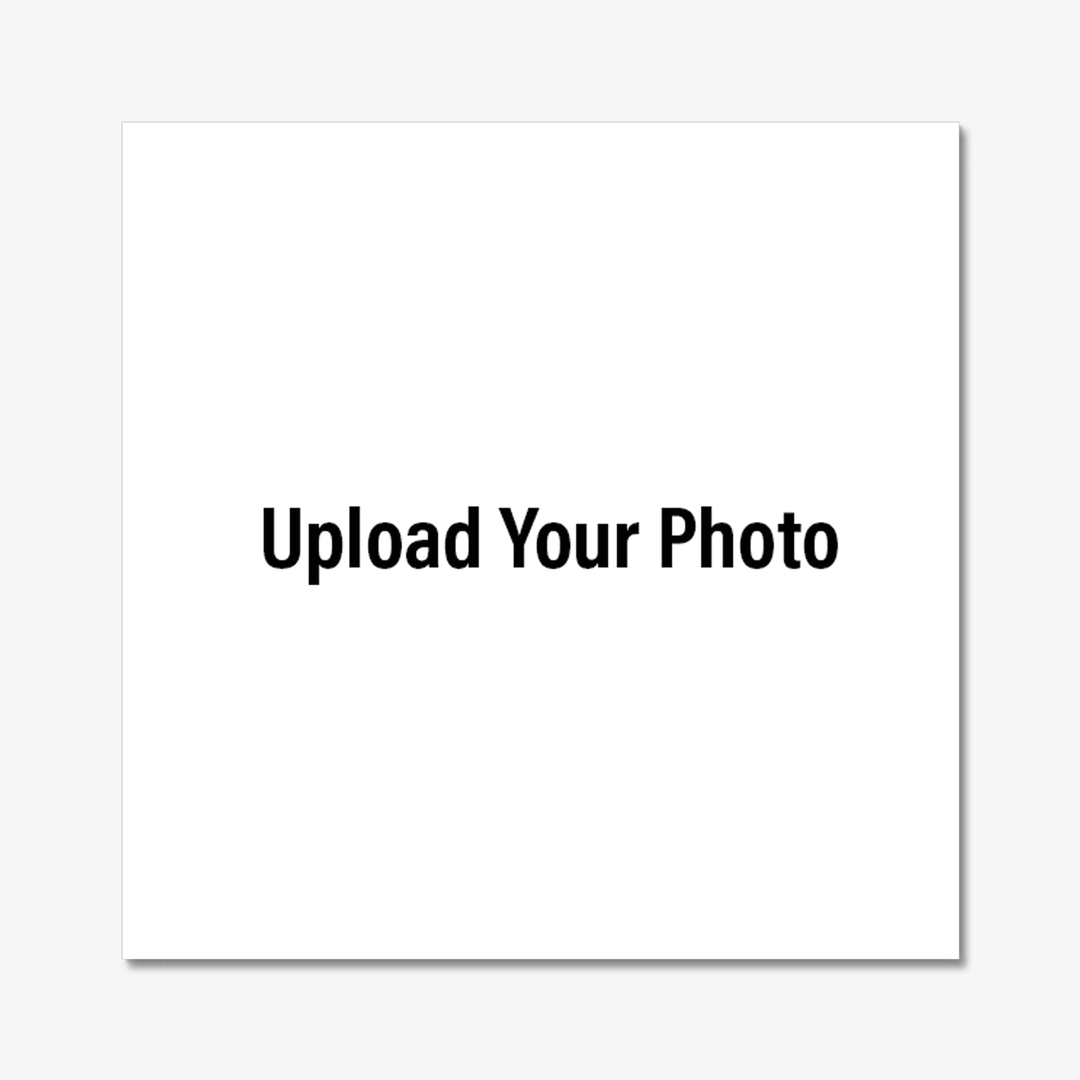 Placeholder image with text 'Upload Your Photo' on a white background. Square size custom acrylic photo print by printlagoon