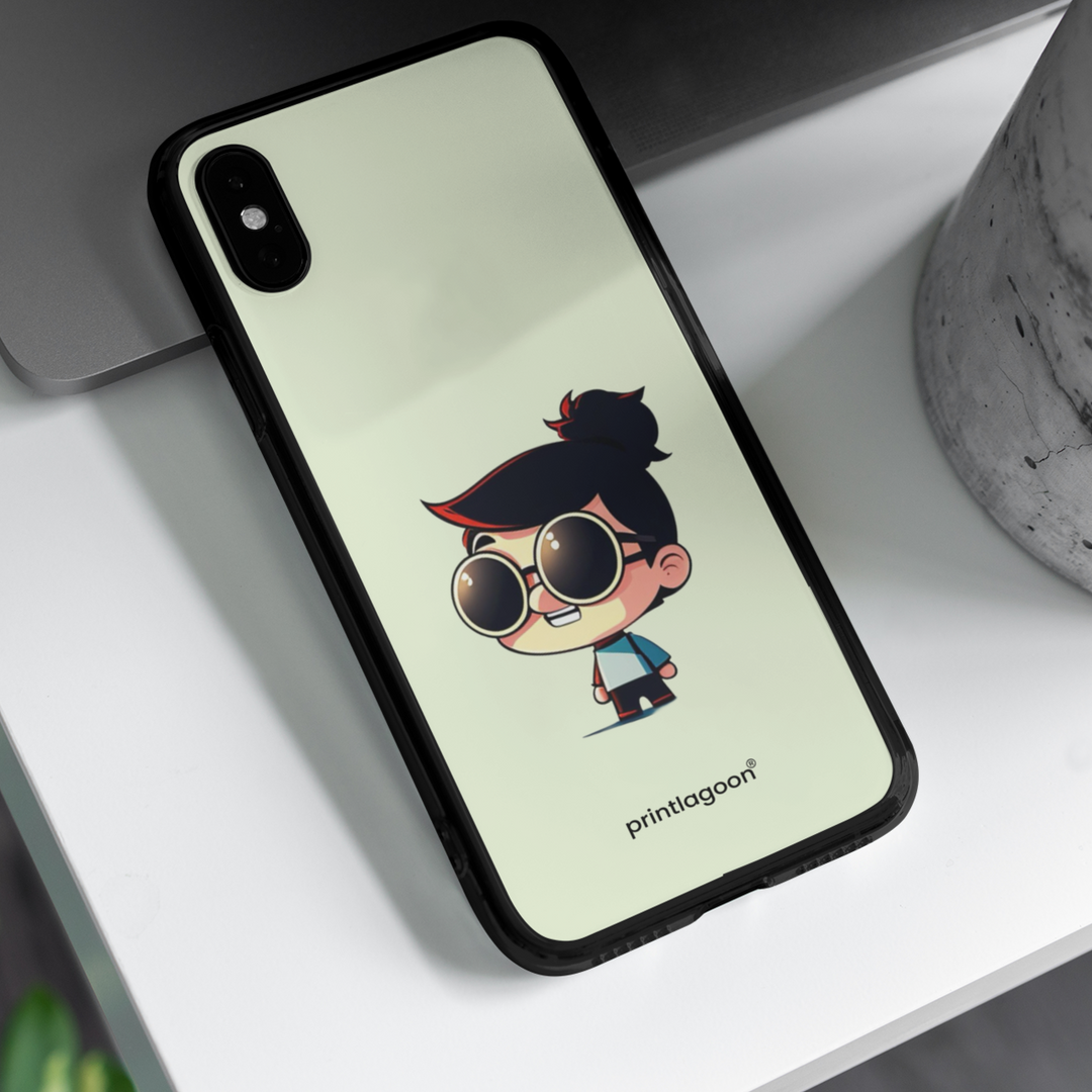 Stylish Boy Glass Phone Case by printlagoon