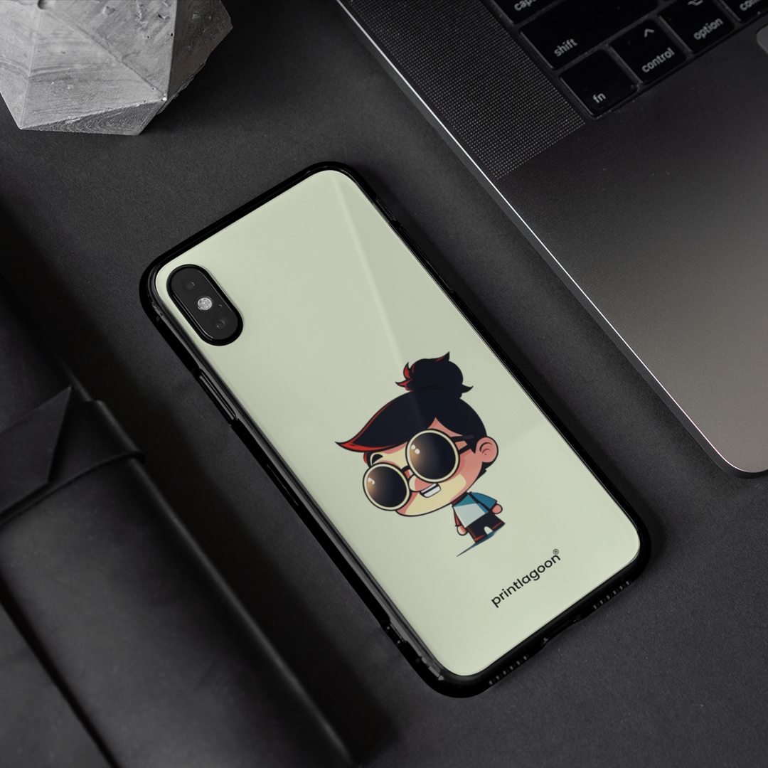 Stylish Boy Glass Phone Case by printlagoon