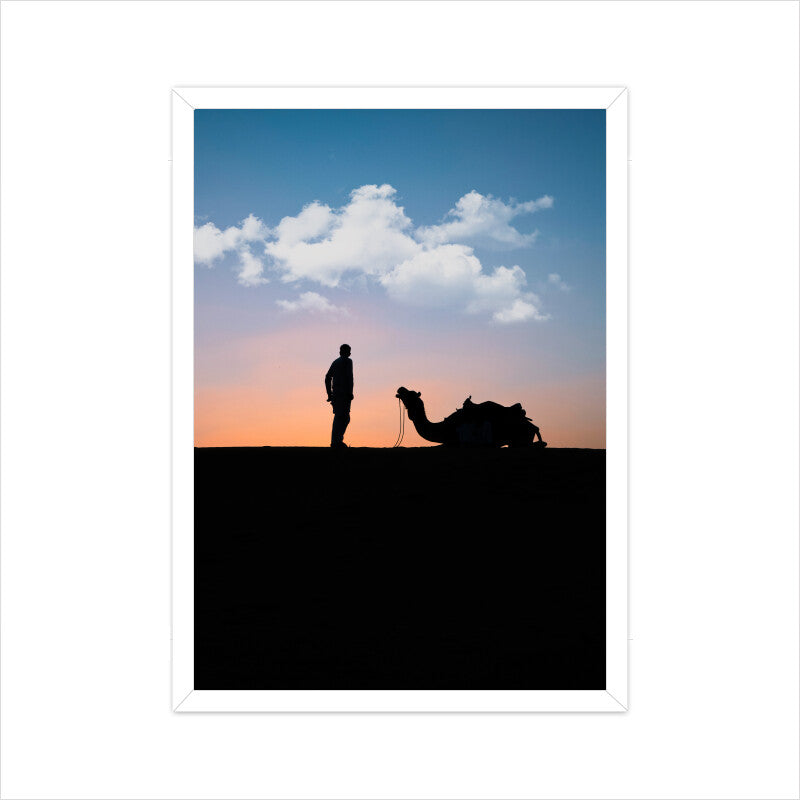 Silhouette of Camel Print