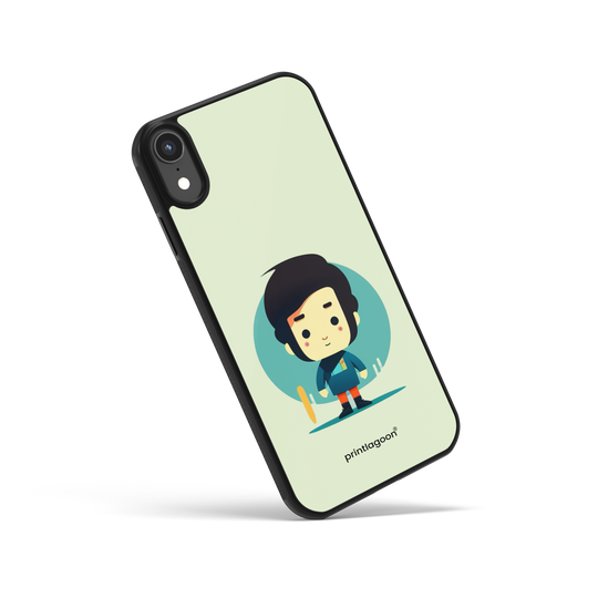 A cute boy glass phone case by printlagoon