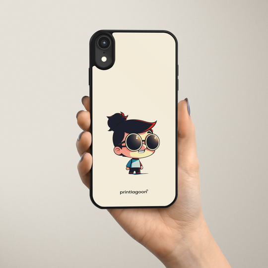 Stylish Boy Glass Phone Case by printlagoon