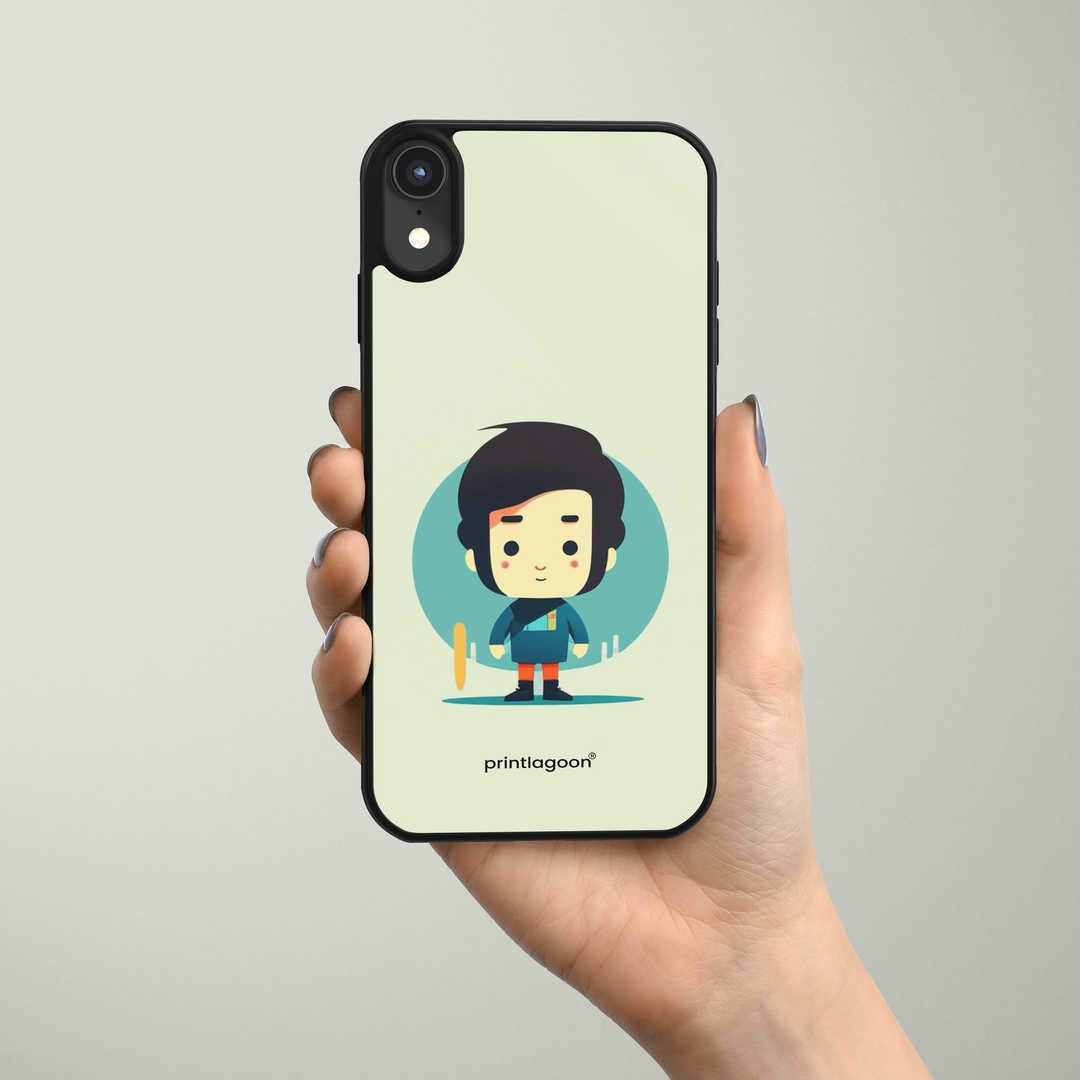 A cute boy glass phone case by printlagoon