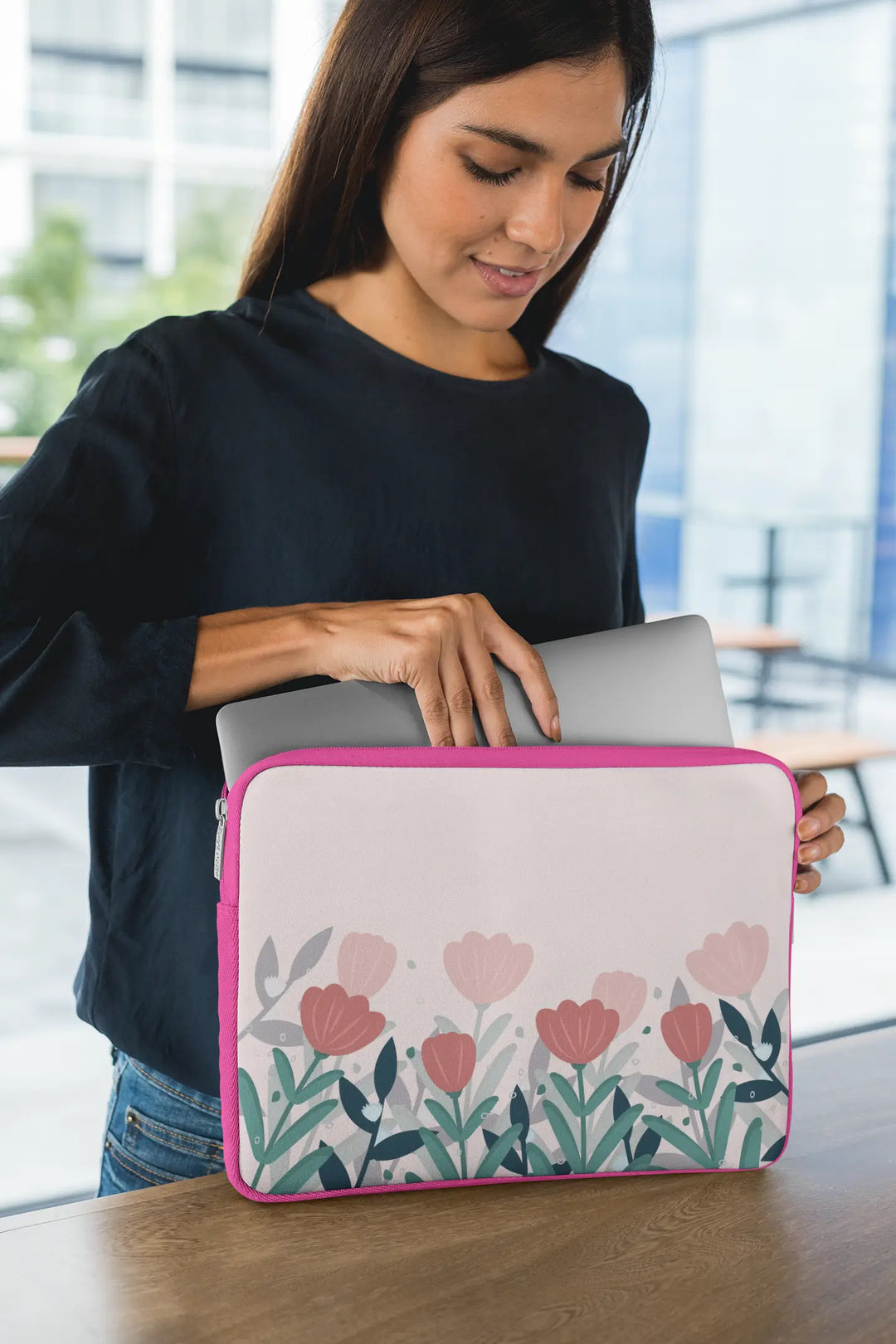 Personalised Laptop Sleeve with Custom Photo, Name &amp; Text | Custom Laptop Cover