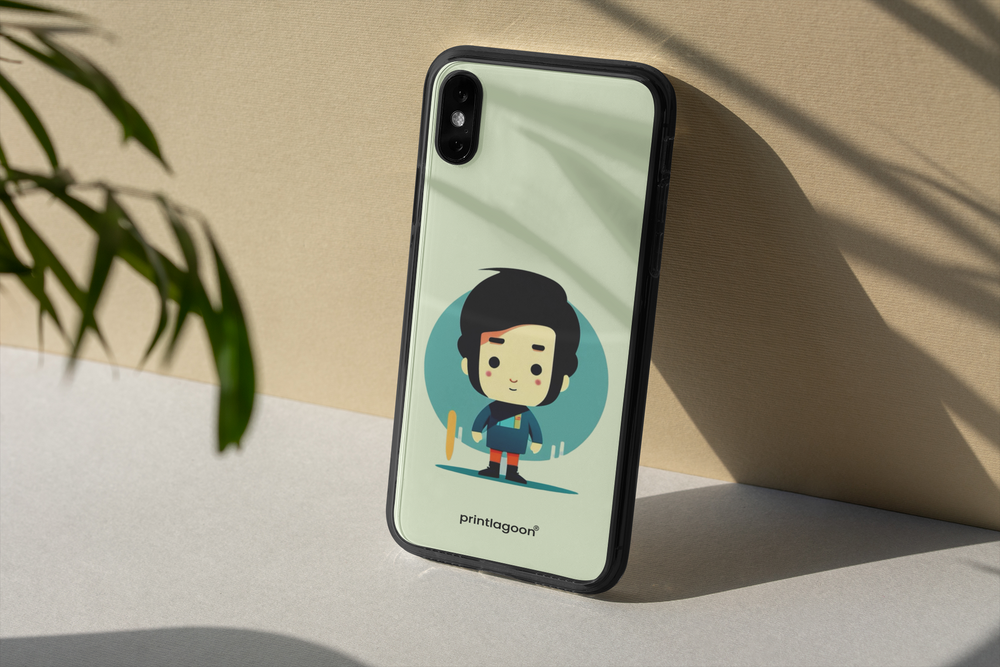 A cute boy glass phone case by printlagoon