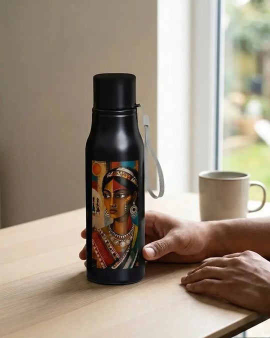 Personalised Photo Water Bottle – Matte Black 750ml Stainless Steel