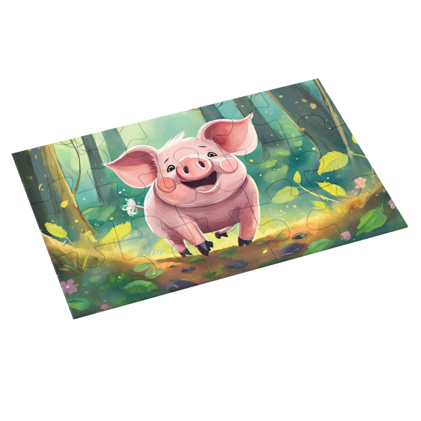 Baby Pig in Jungle Jigsaw Puzzle by printlagoon