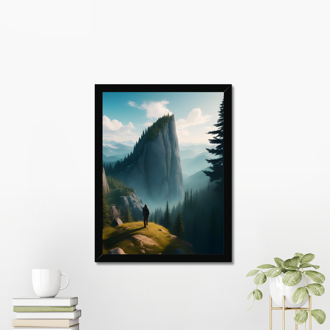 Scenic wide view of mountains and forest Print by printlagoon