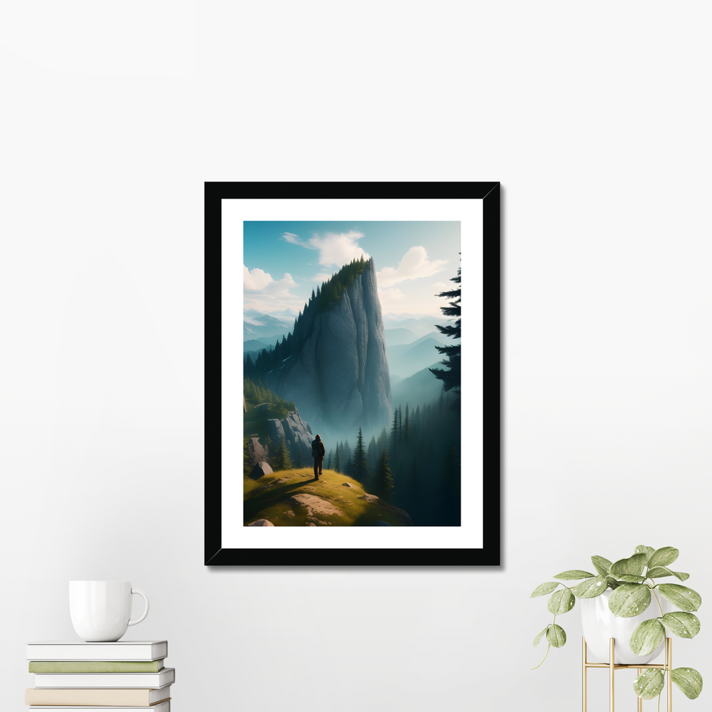 Scenic wide view of mountains and forest Print by printlagoon