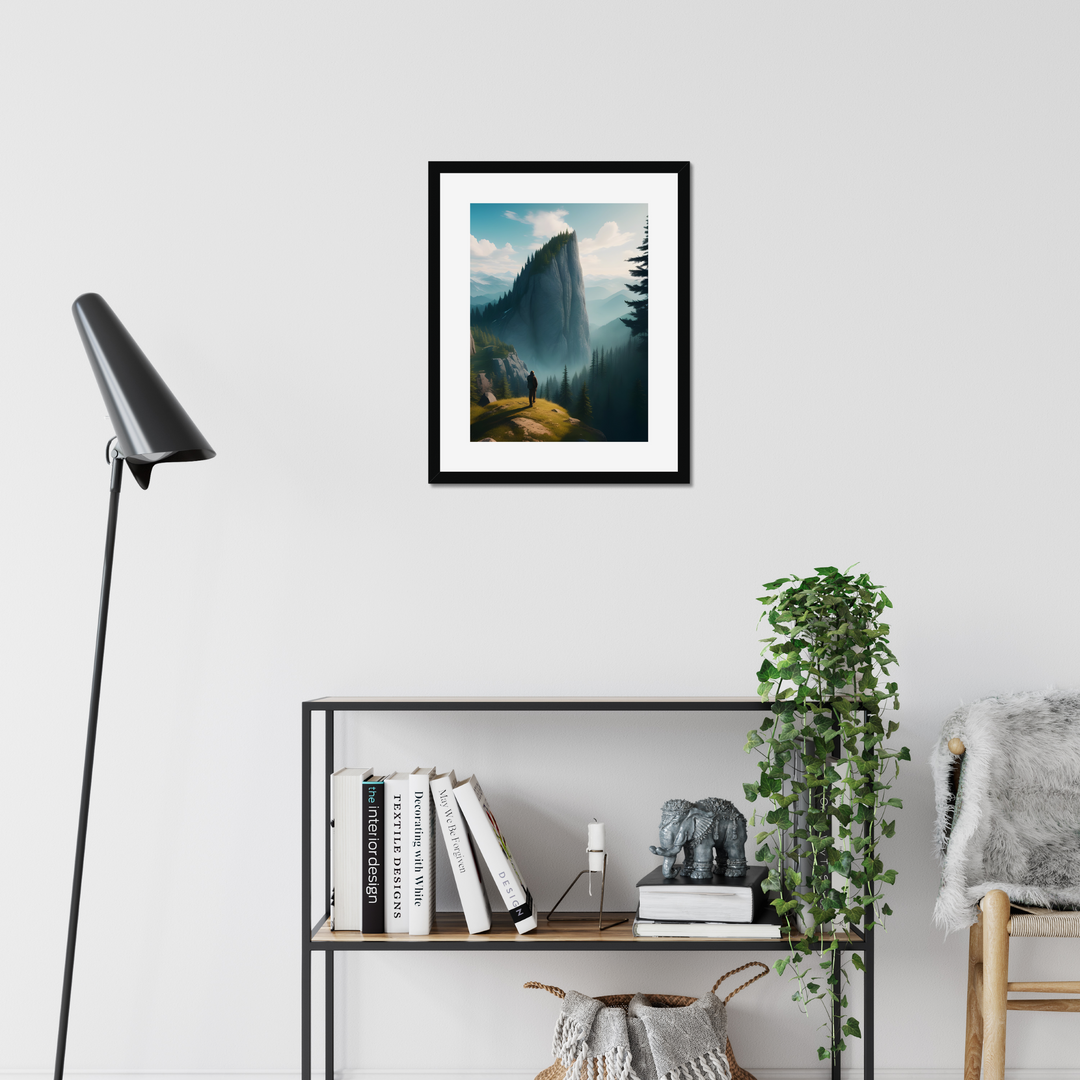 Scenic wide view of mountains and forest Print by printlagoon