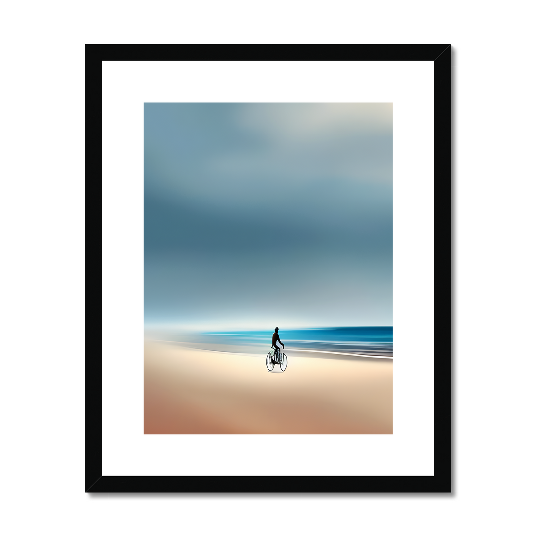 A Cyclist on The Beach Print