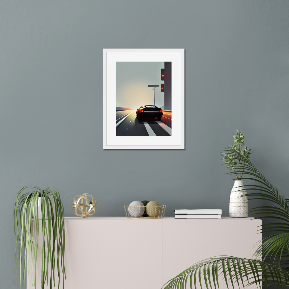 The Car on Highway Print