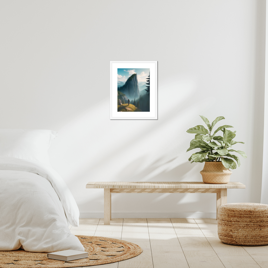 Scenic wide view of mountains and forest Print by printlagoon