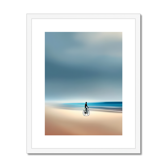 A Cyclist on The Beach Print