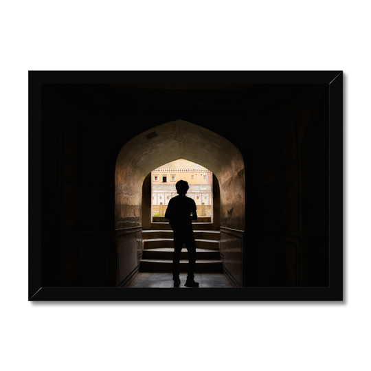 Silhouette of A Boy at Heritage Site Print