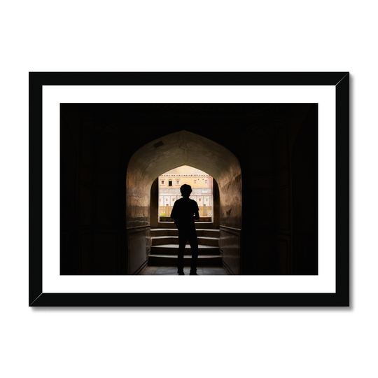 Silhouette of A Boy at Heritage Site Print