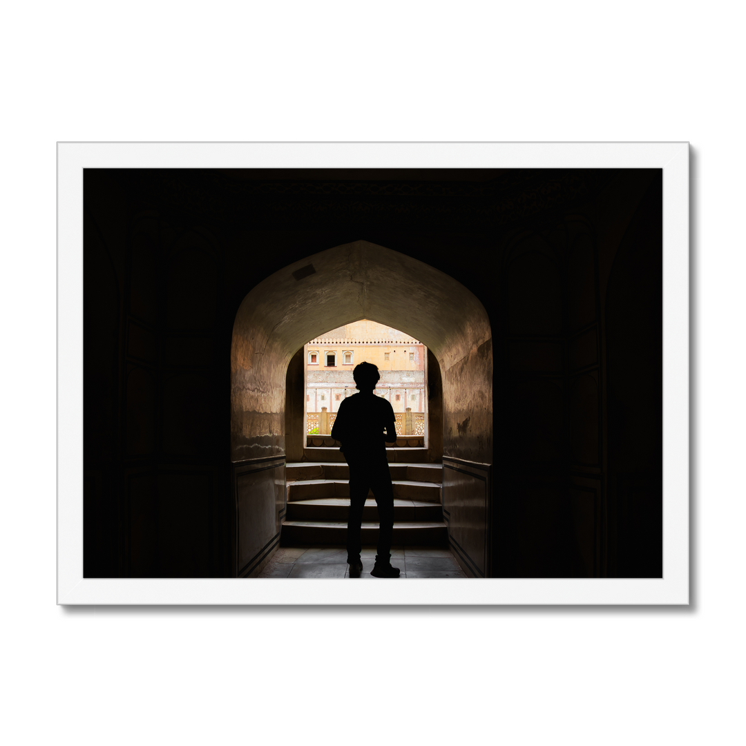 Silhouette of A Boy at Heritage Site Print