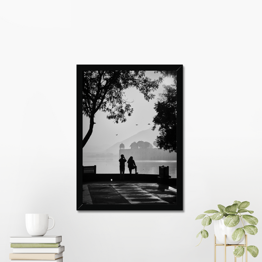 A Boy & Girl at Jalmahal Print