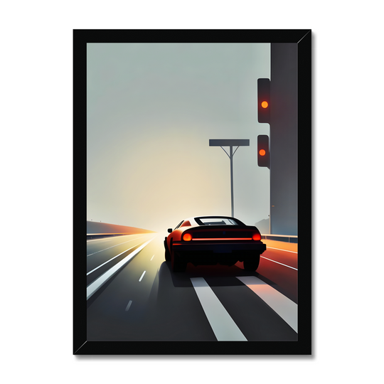 The Car on Highway Print