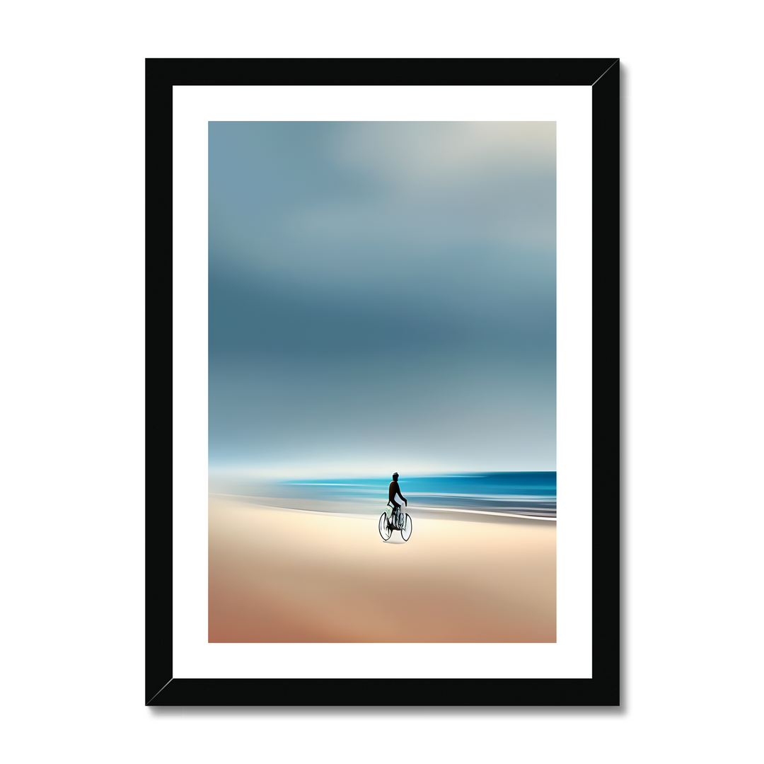 A Cyclist on The Beach Print