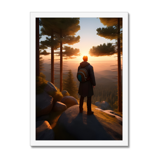 A Mountaineer during Sunrise Prints