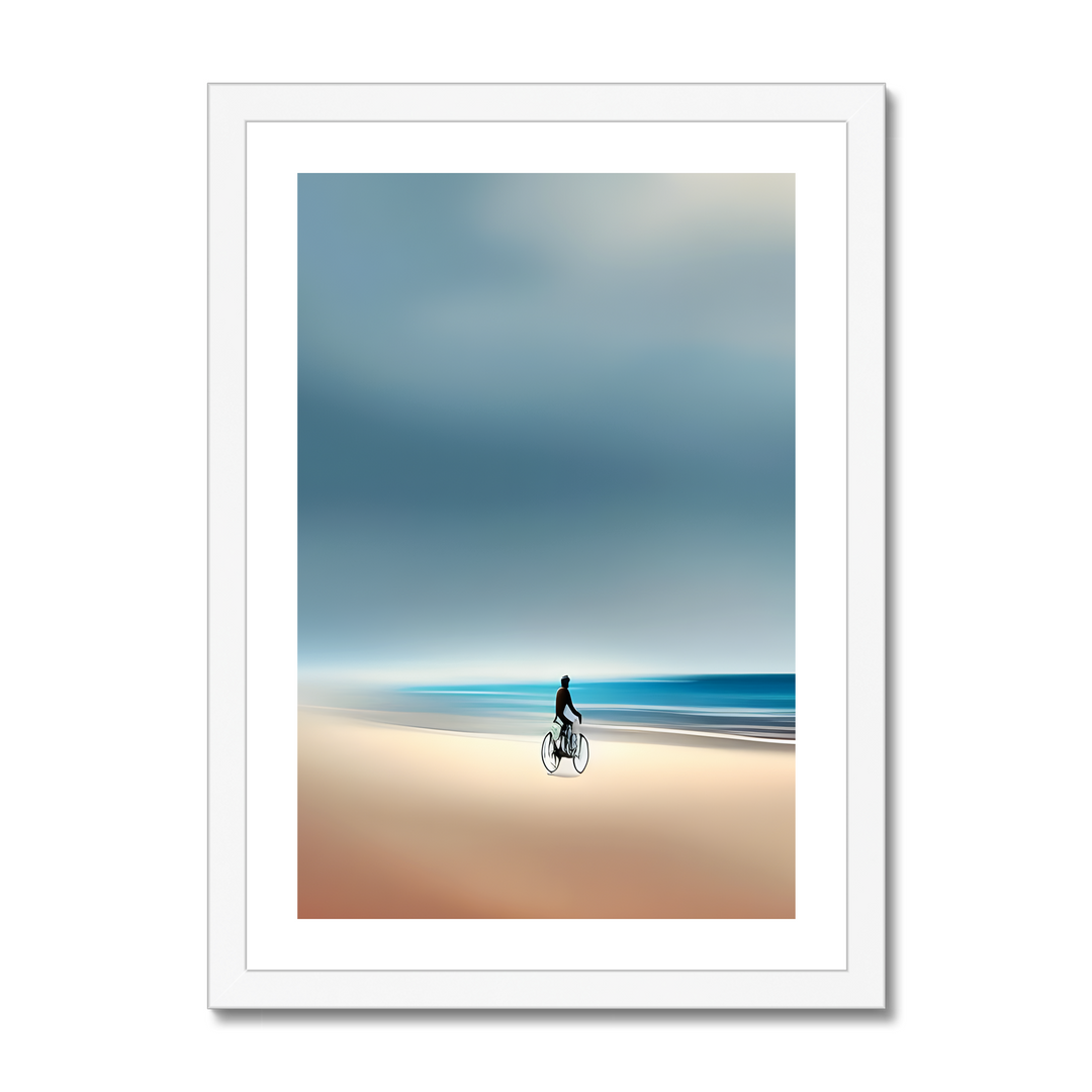 A Cyclist on The Beach Print