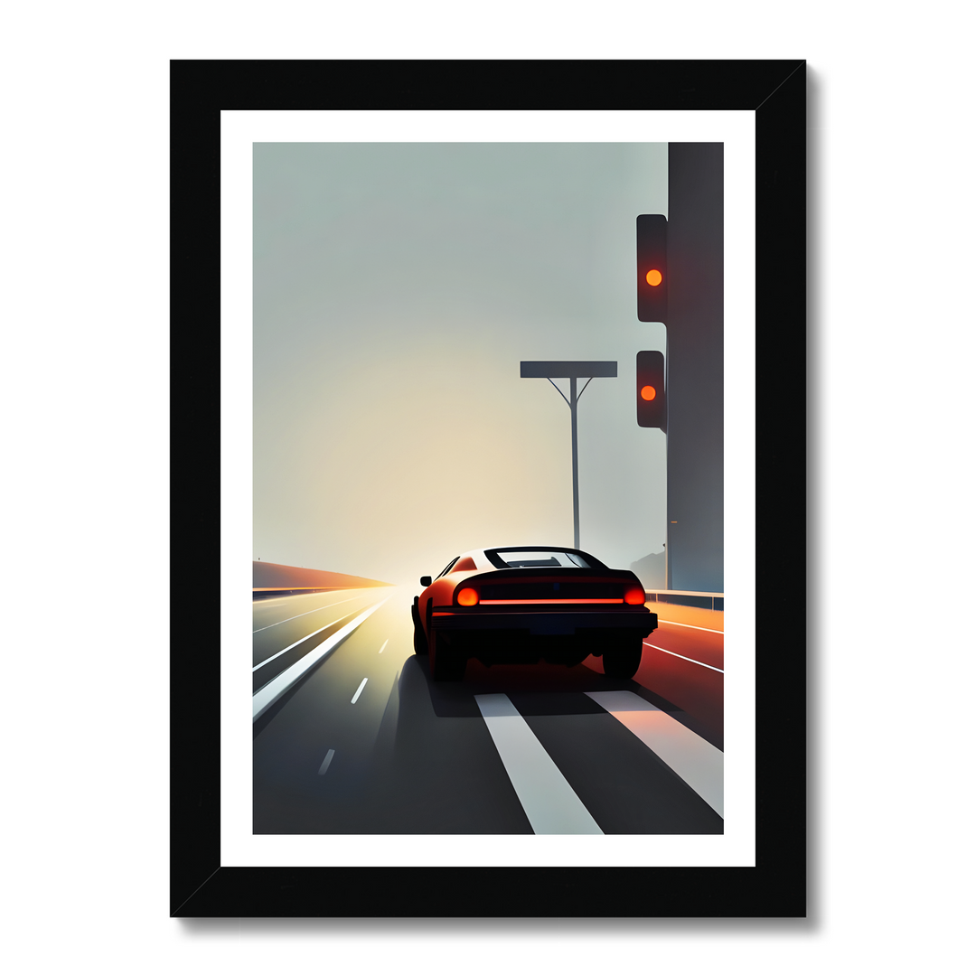 The Car on Highway Print