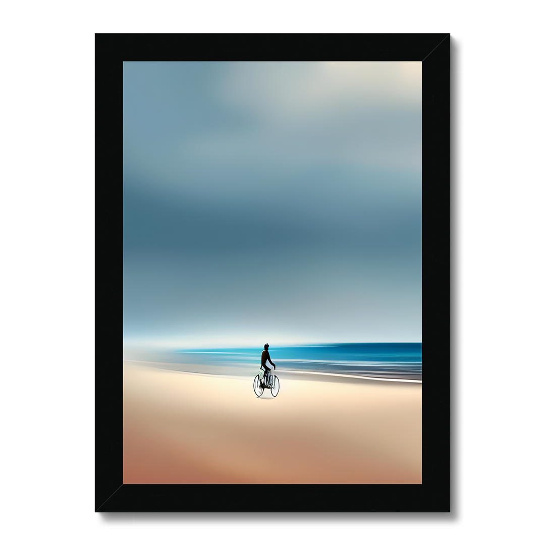 A Cyclist on The Beach Print